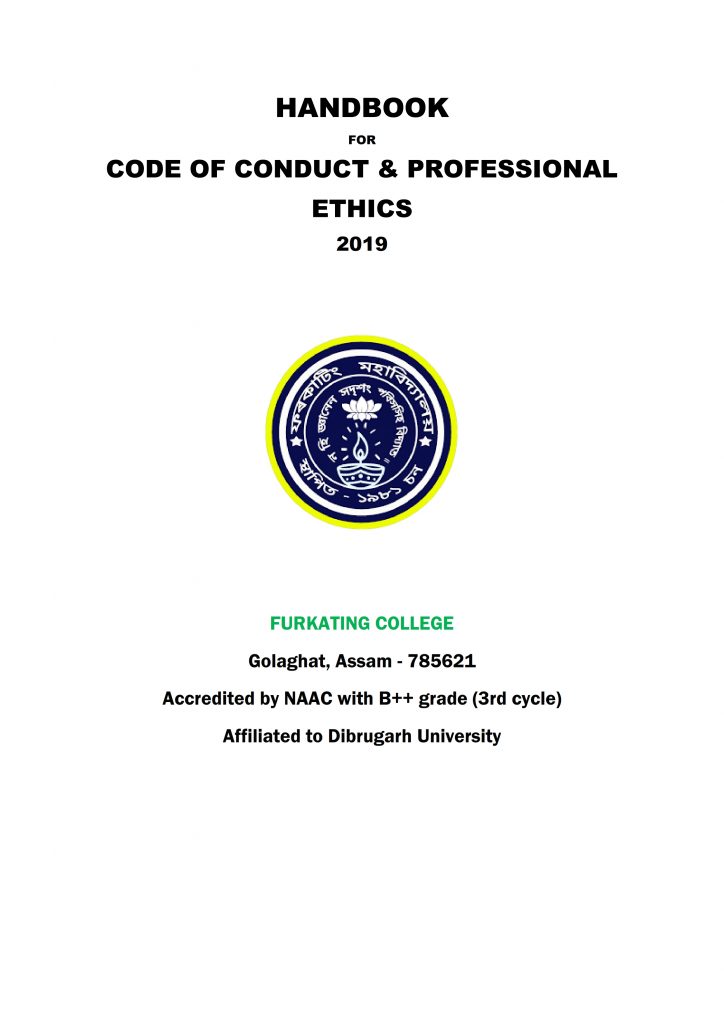 HANDBOOK CODE OF CONDUCT – FURKATING COLLEGE (Autonomous)